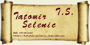 Tatomir Selenić vizit kartica